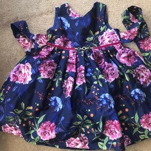 Special occasion dress navy floral puffy